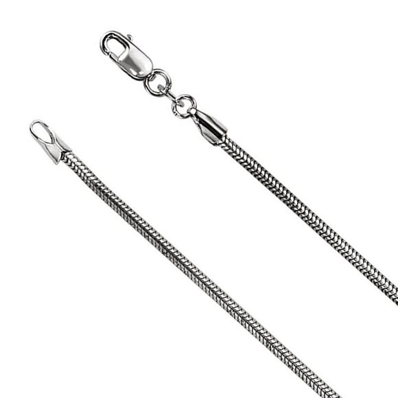 Sterling Silver 1.5mm Solid Snake Chain Necklace 18 Inch